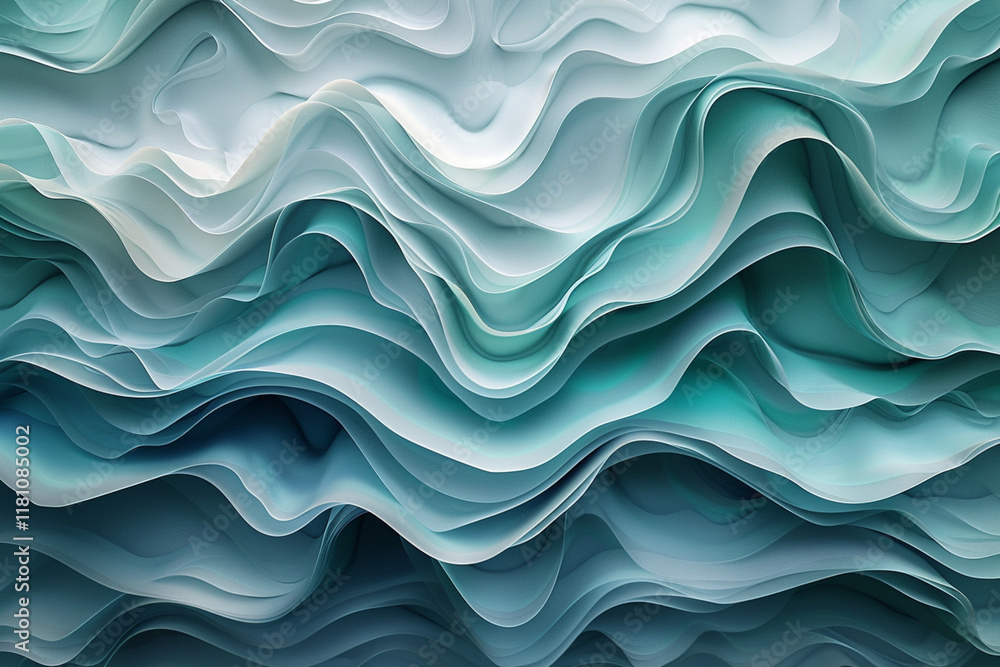 Fototapeta premium Serene Background Featuring Soft Flowing Wave Patterns : Generative AI