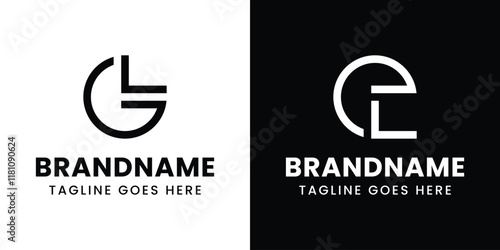 Wallpaper Mural Letters GL and EL Monogram Logo, for any business with GL LG EL LE initials Torontodigital.ca