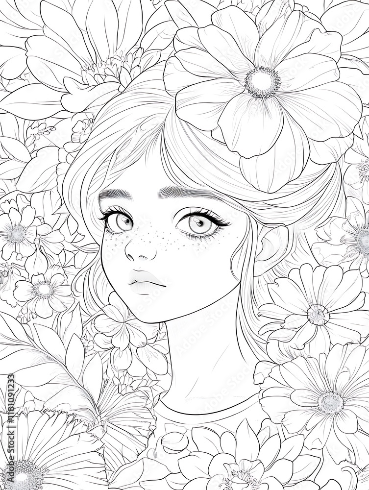 Elegant Black and White Floral Illustration Featuring a Beautiful Design Element Elegant Black and White Floral Illustration Featuring a Beautiful Design Element