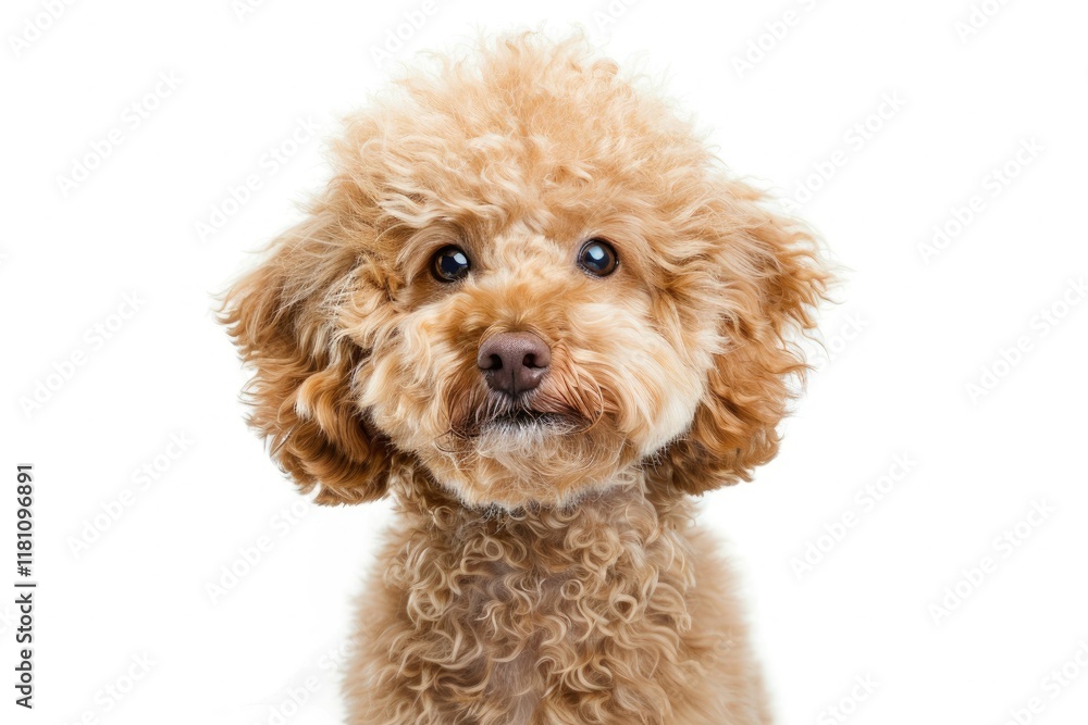 Sharp Image of Poodle Dog Portrait on White Sharp Image of Poodle Dog Portrait on White