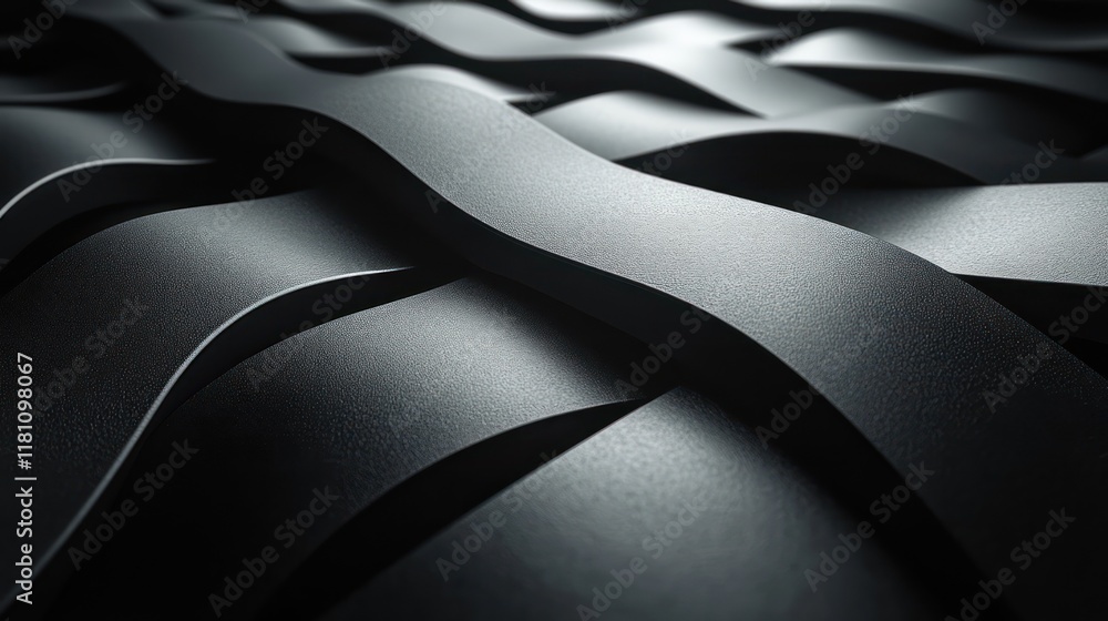 Obraz premium Abstract Dark Gray Wavy Pattern: A Study in Texture and Form