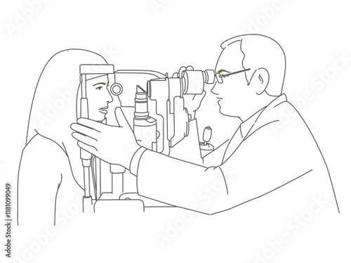 Optometrist Eye Exam Tonometer.