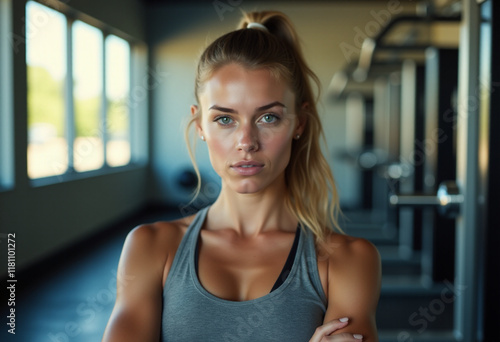 Fit Woman in Gym Wearing Athletic Sportswear Free Download Fit Woman in Gym Wearing Athletic Sportswear - GFXLoad
