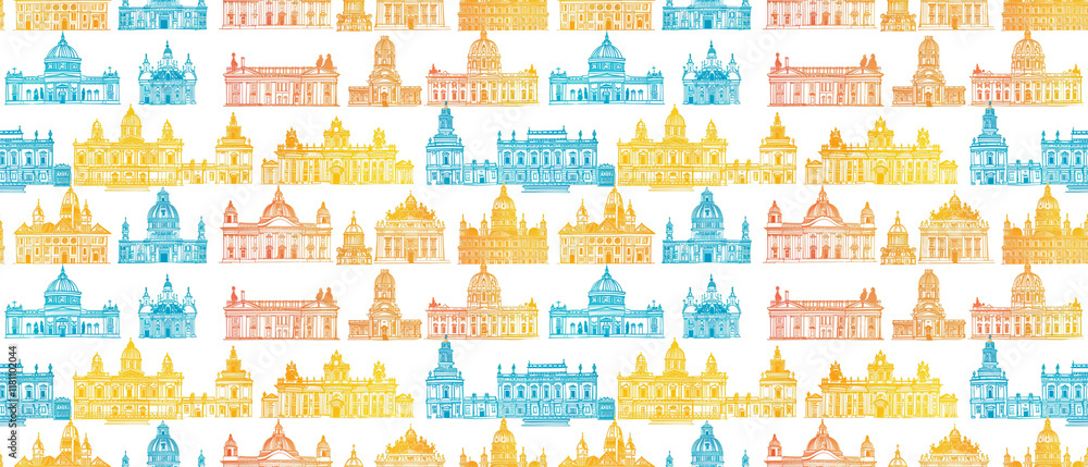 repeating pattern the most cathedral graphic outline repeating pattern the most cathedral graphic outline