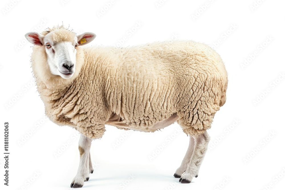 Detailed Color Picture of Sheep Isolated on White Detailed Color Picture of Sheep Isolated on White