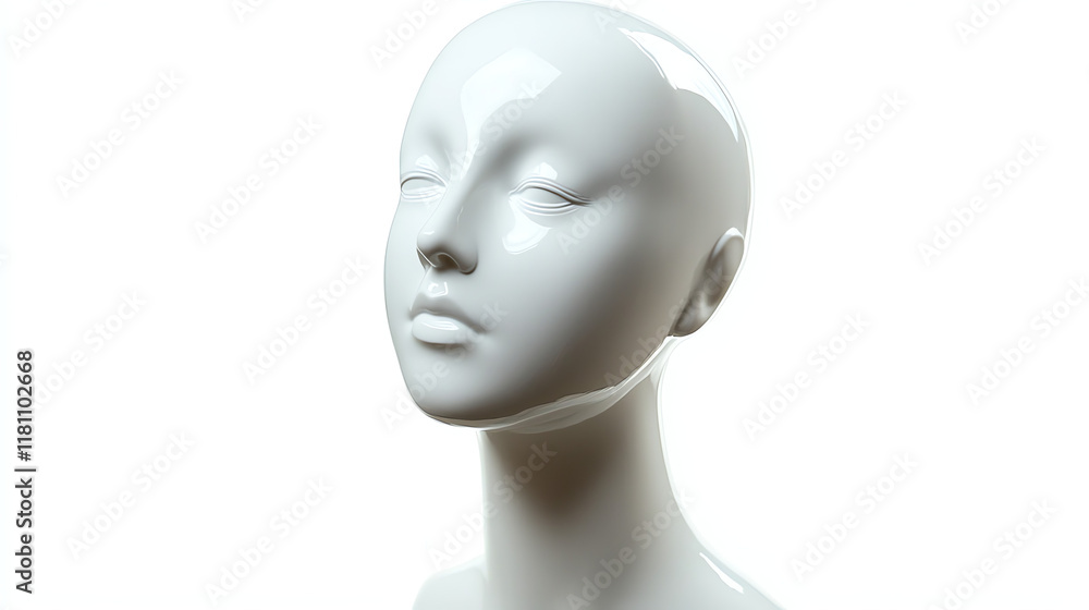 White mannequin head on clean background. Useful for identity and retail display concepts. White mannequin head on clean background. Useful for identity and retail display concepts.