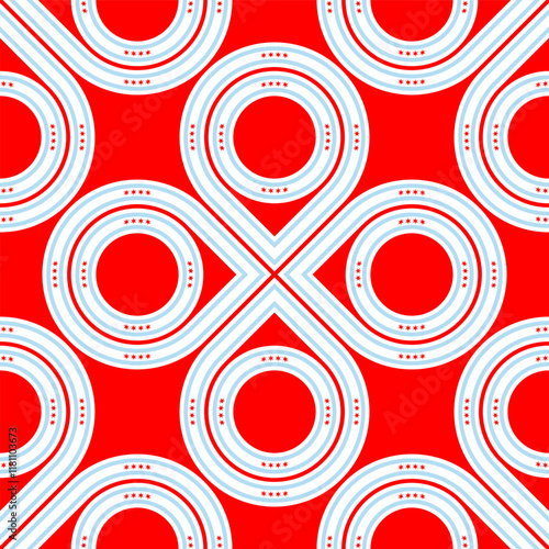 loop pattern of chicago flag. circle background. vector illustration