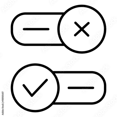 Minimalist toggle line icon featuring a sleek, modern design. Perfect for user interface elements, navigation controls, and settings. Simple, versatile, and ideal for digital or web applications. photo