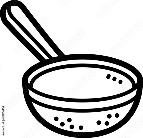 Strainer doodle vector icon and illustration