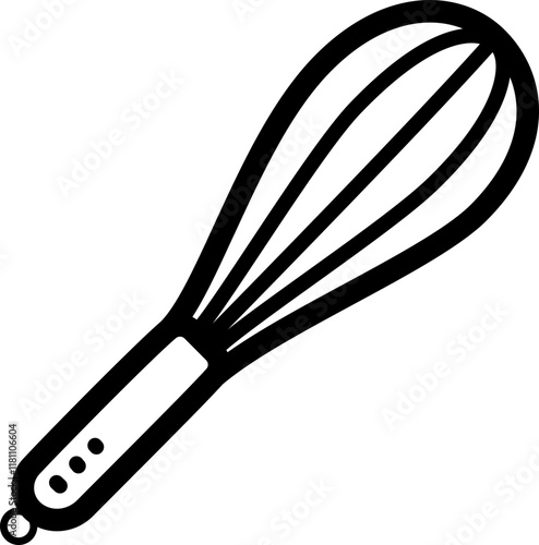 Egg beater doodle vector icon and illustration