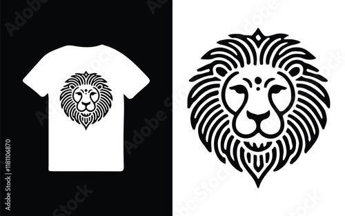 Good vibes lion face illustration for t shirt design photo