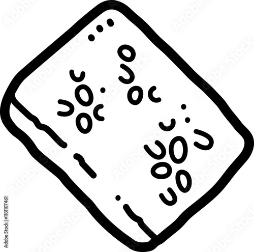 Tempeh doodle vector icon and illustration