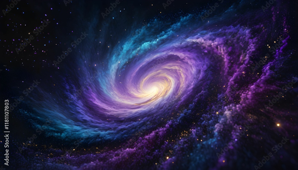 Cosmic Swirl: A Celestial Dance of Purple and Blue Nebulae Cosmic Swirl: A Celestial Dance of Purple and Blue Nebulae