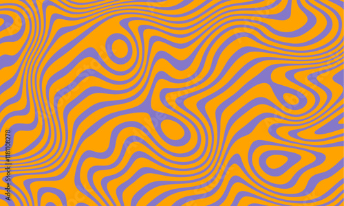 This vibrant and eyecatching Abstract Wavy Pattern, featuring shades of orange and purple, embodies a contemporary design ideal for modern