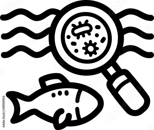 Oceanography doodle vector icon and illustration