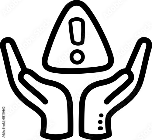 Risk doodle vector icon and illustration