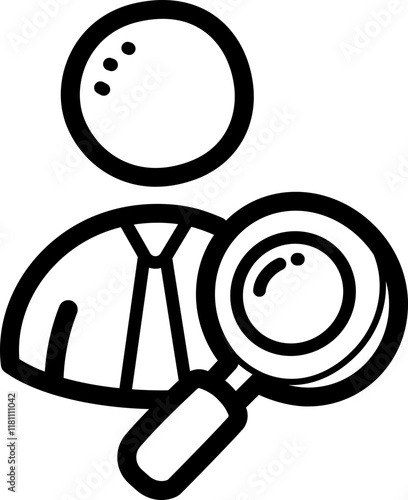 Human research doodle vector icon and illustration