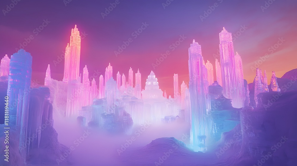 custom made wallpaper toronto digitalCrystal city sunrise, fantasy landscape, game background