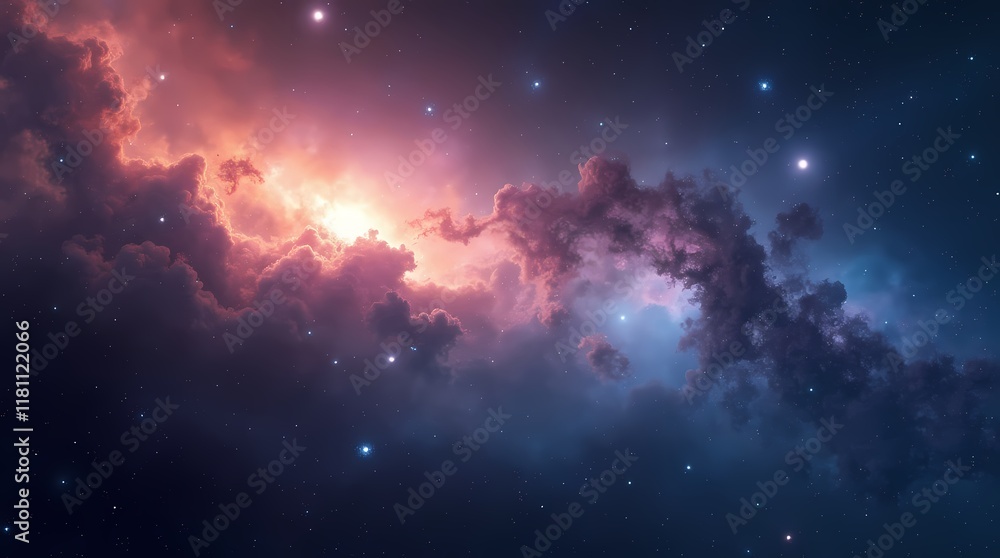 Naklejka premium Abstract space background, Nebulae and galaxies in space
