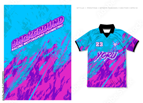 grunge brush sporty sublimation jersey design vector abstract background bright car decal wrap splash paint purple blue sea 