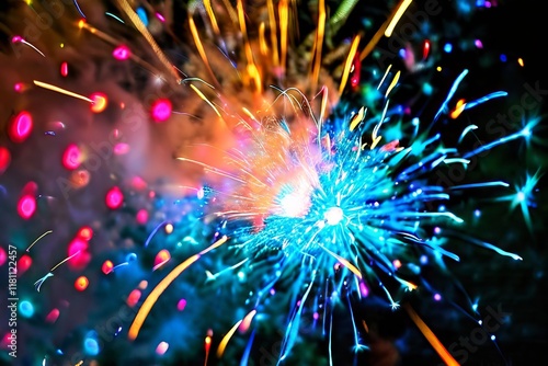 firework notes explode into showers of colorful sparks