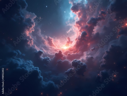 Abstract space background, Nebulae and galaxies in space