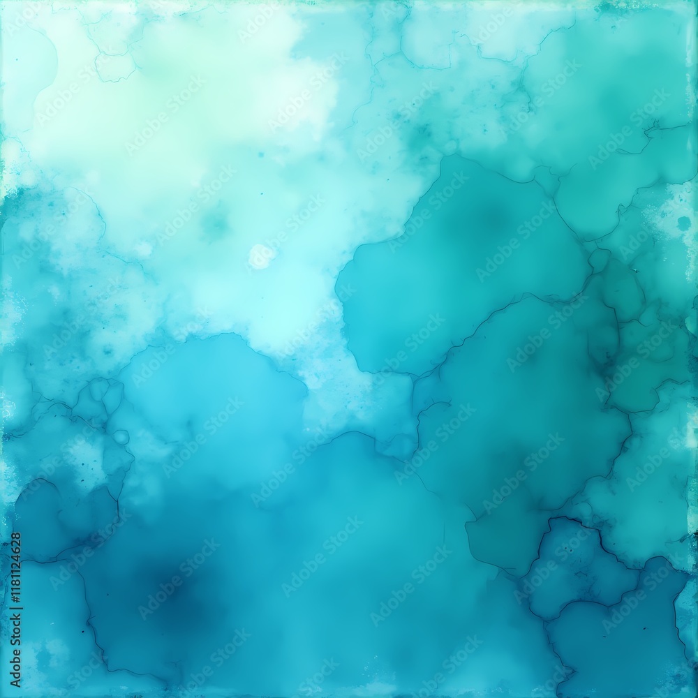 Obraz premium Abstract watercolor background in turquoise with blue and green texture