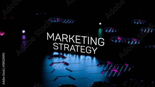 Wallpaper Mural MARKETING STRATEGY text,neon word. Marketing strategy business concept,wallpaper.3D render Torontodigital.ca