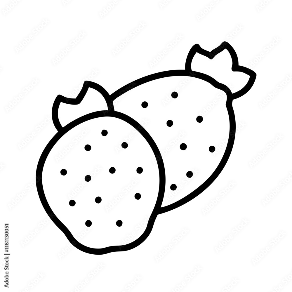 indian fig prickly pear icon, fruits line art, fruits icon - simple black line art icon of indian fig prickly pear perfect for logos, and fruits-themed designs. indian fig prickly pear icon, fruits line art, fruits icon - simple black line art icon of indian fig prickly pear perfect for logos, and fruits-themed designs.