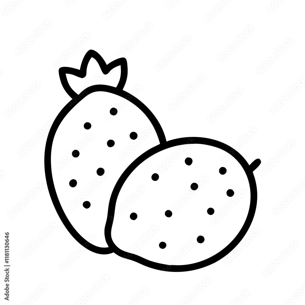 indian fig prickly pear icon, fruits line art, fruits icon - simple black line art icon of indian fig prickly pear perfect for logos, and fruits-themed designs. indian fig prickly pear icon, fruits line art, fruits icon - simple black line art icon of indian fig prickly pear perfect for logos, and fruits-themed designs.