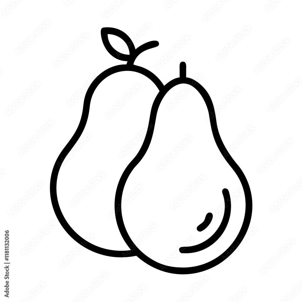 pear icon, fruits line art, fruits icon - simple black line art icon of pear perfect for logos, and fruits-themed designs. pear icon, fruits line art, fruits icon - simple black line art icon of pear perfect for logos, and fruits-themed designs.