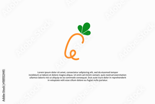carrot line letter c logo design