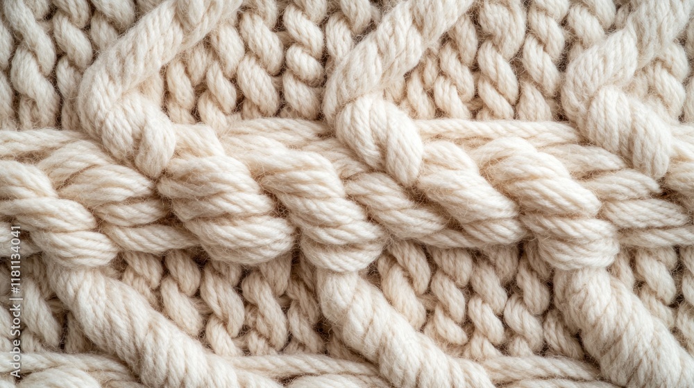 Creamy Knit Texture: A Close-Up of Intricate Cable Knit Creamy Knit Texture: A Close-Up of Intricate Cable Knit