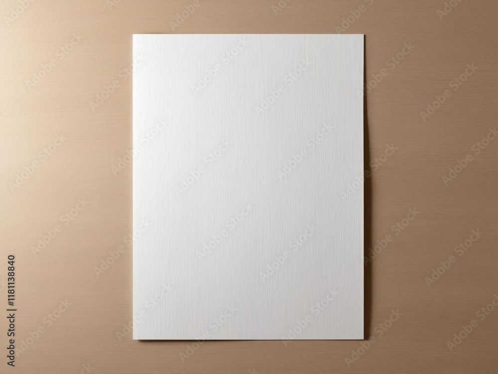 Blank white A4 paper mockup on light brown background. Blank white A4 paper mockup on light brown background.