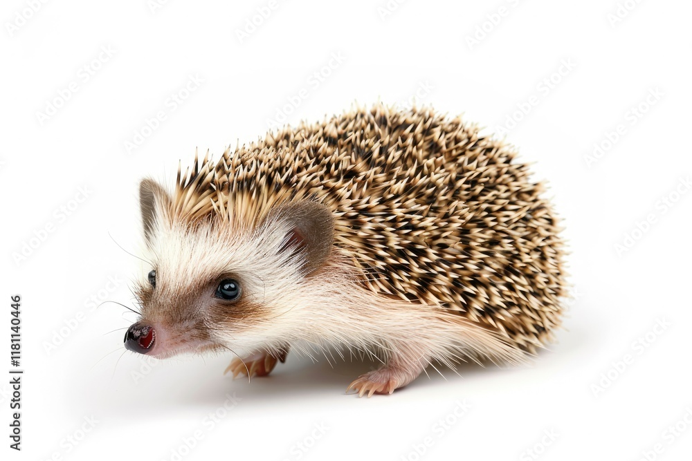 Detailed Visual of Hedgehog Erinaceus Albiventris Isolated on White Background Detailed Visual of Hedgehog Erinaceus Albiventris Isolated on White Background