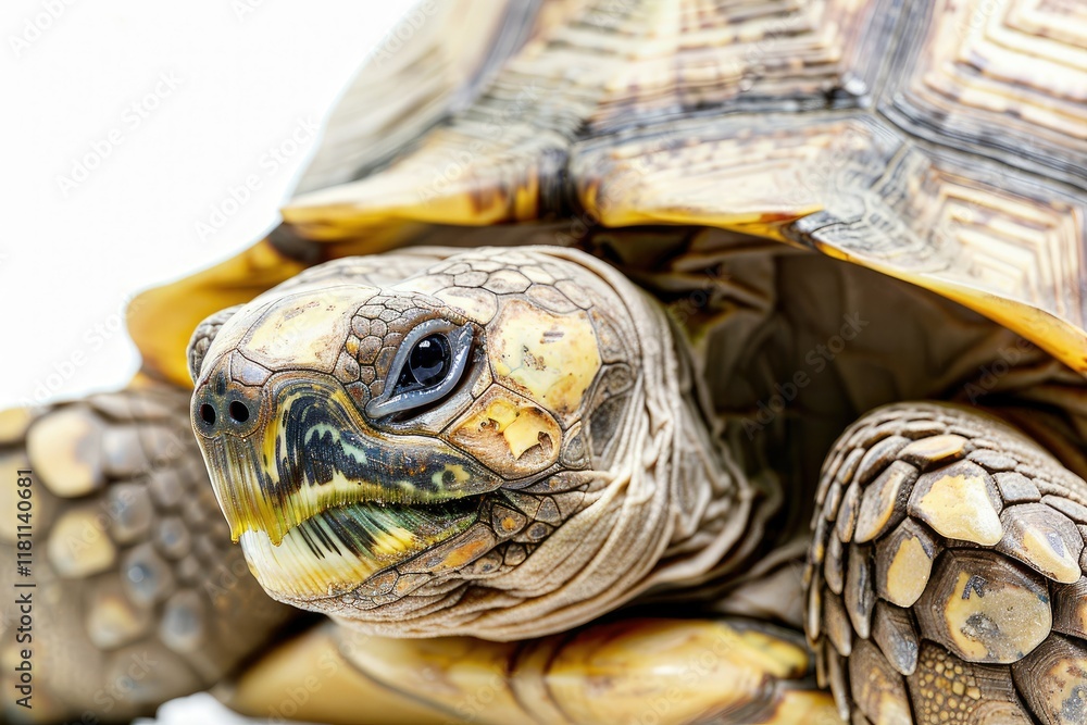 Ultra Quality Image of Hermann Tortoise in CloseUp Isolated on a White Background Ultra Quality Image of Hermann Tortoise in CloseUp Isolated on a White Background
