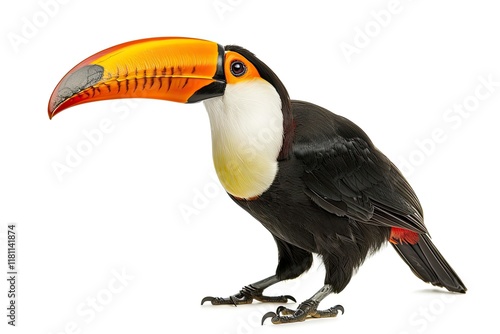 Ultra Hd Visual of Isolated Portrait of a Toucan Bird Striking a Pose photo