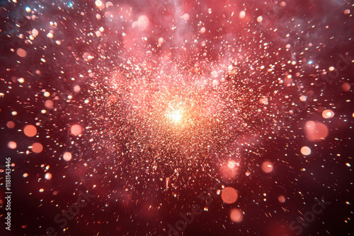 Red Glitter Burst, Sparkles Background - Abstract backgrounds