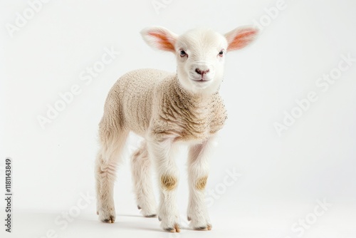 Clear Pixel Picture of Lamb 8 Weeks Old Isolated on White photo