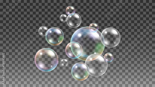 realistic soap bubble background vector