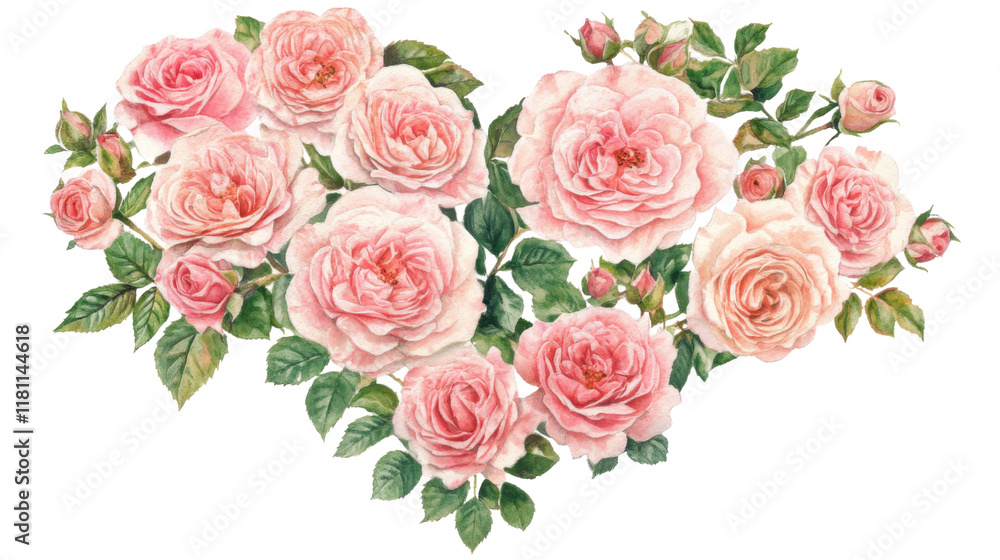 Heart made of roses transparent background Heart made of roses transparent background