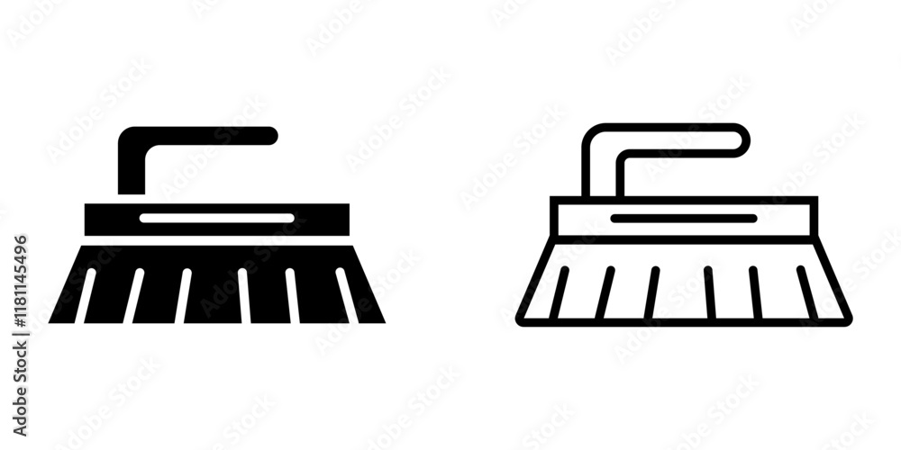 Clothes brush set icon on white background Clothes brush set icon on white background