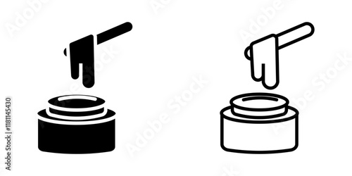 Dish and wax set icon on white background