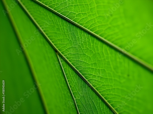 A close-up of the veins on an umbrella leaf, capturing their intricate patterns and textures photo