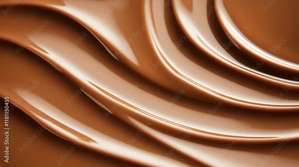 Obraz premium Appetizing Swirl of Melted Chocolate Texture