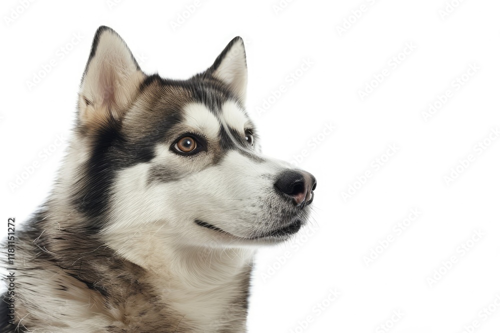 Ravishing Adorable Siberian Husky Dog Portrait on White Isolated Background Ravishing Adorable Siberian Husky Dog Portrait on White Isolated Background