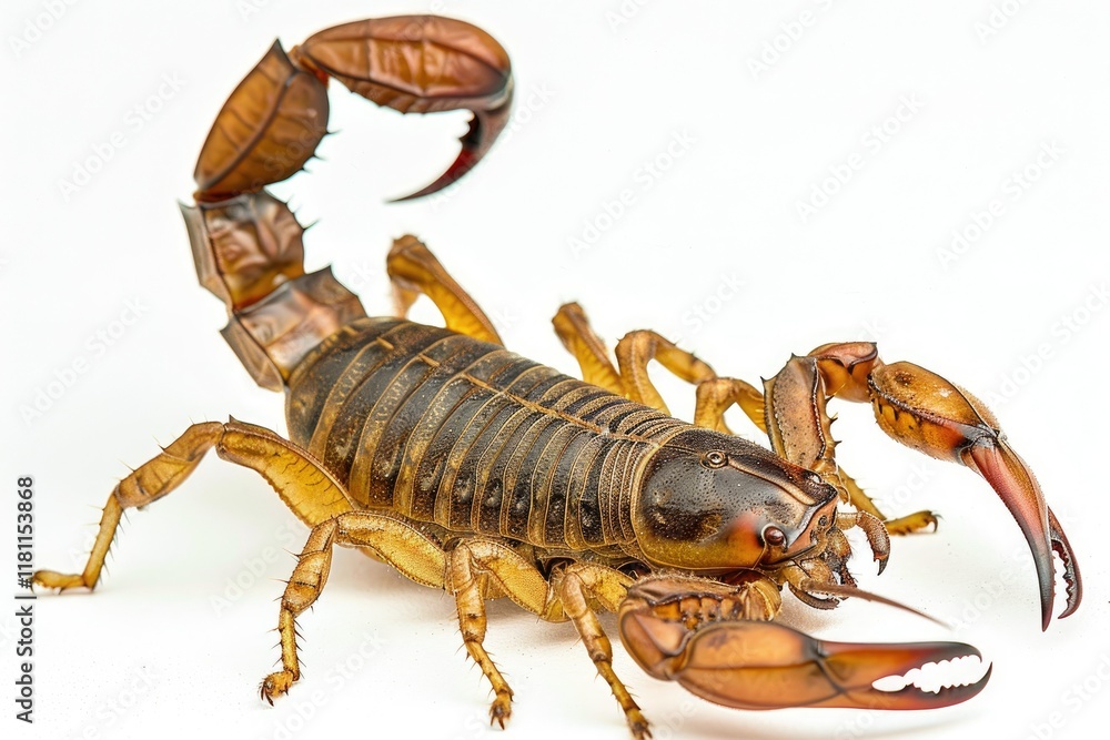 High Definition View of Scorpion Isolated on White Background High Definition View of Scorpion Isolated on White Background