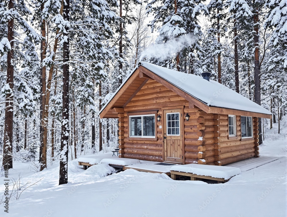 Winter Wonderland Log Cabin: Cozy Snow Covered Forest Escape Winter Wonderland Log Cabin: Cozy Snow Covered Forest Escape