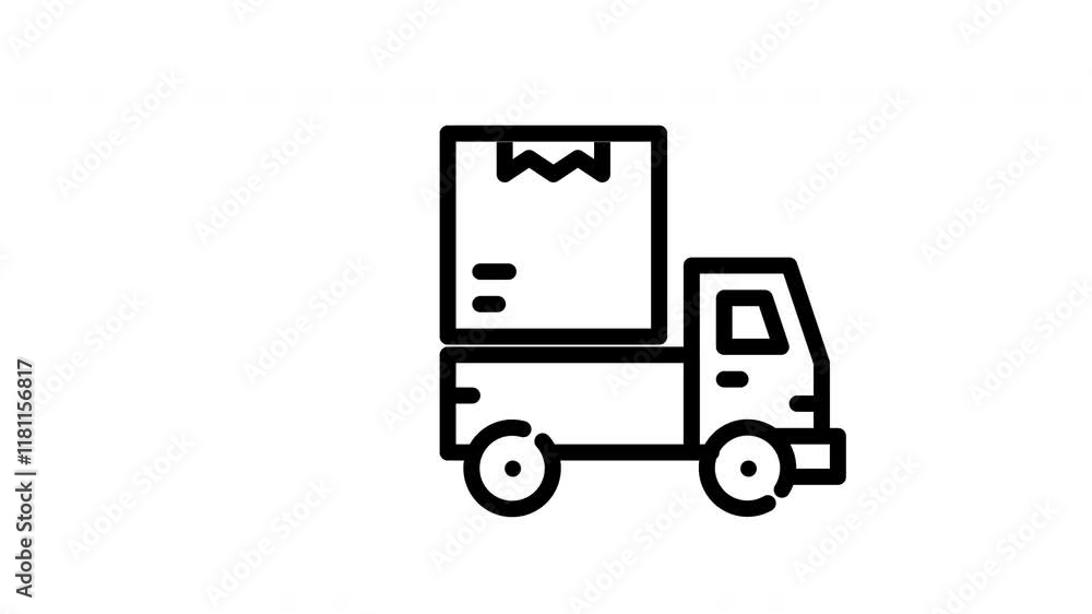 icon line motion graphic delivery truck icon line motion graphic delivery truck
