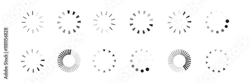 Loading Bar Icon Set Vector Design.